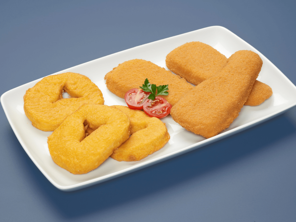 Breaded slices and fillets